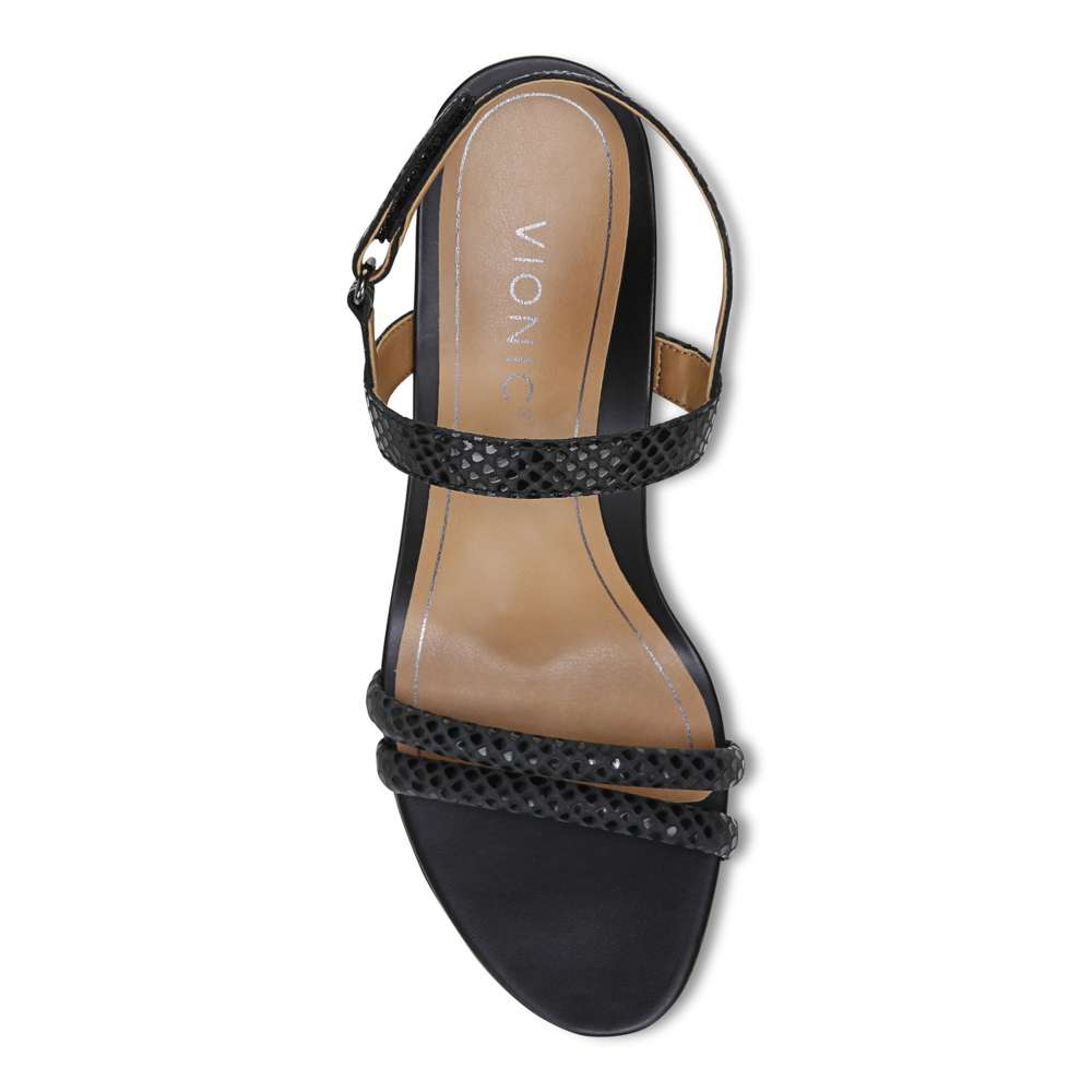 Emmy Wedge Sandal - Black Lizard - Image 4
