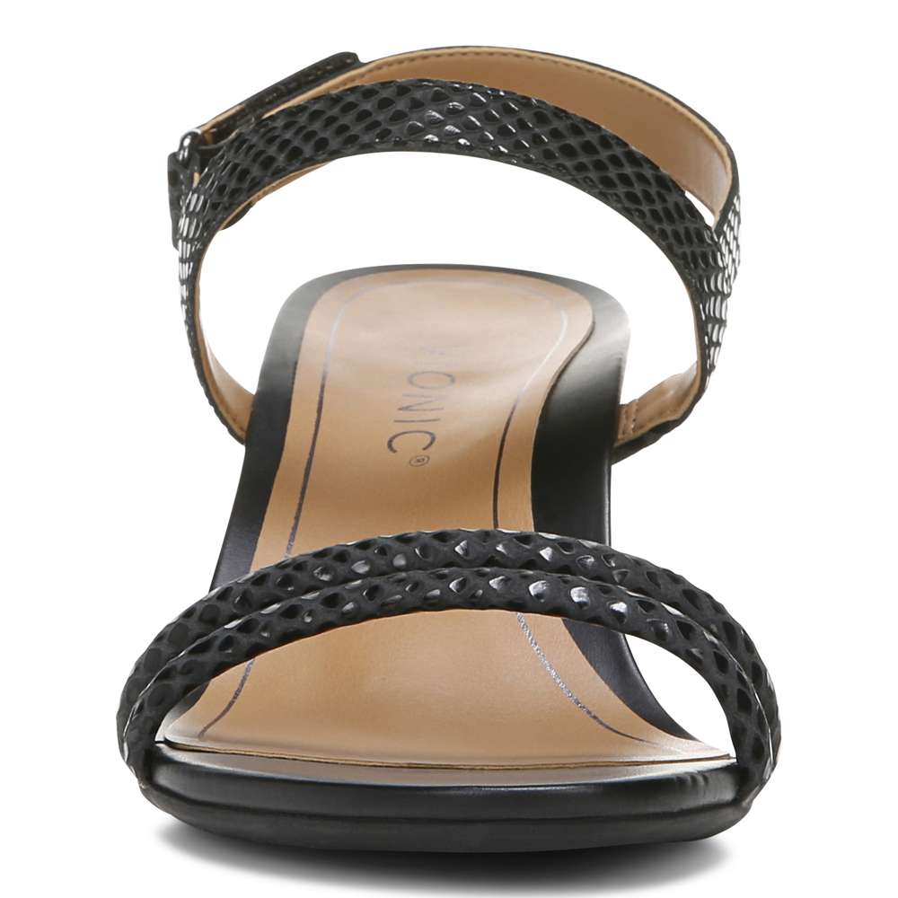 Emmy Wedge Sandal - Black Lizard - Image 5