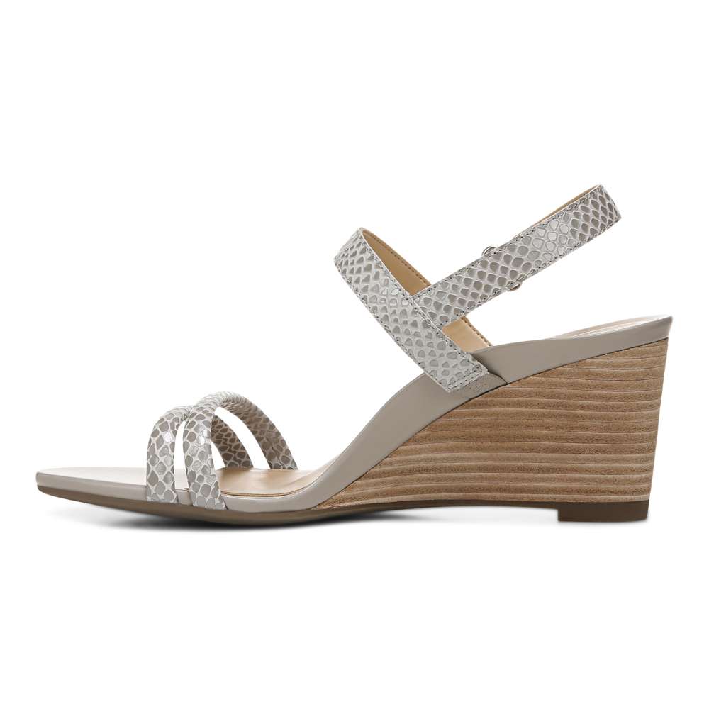 Emmy Wedge Sandal - Aluminium Lizard - Image 3