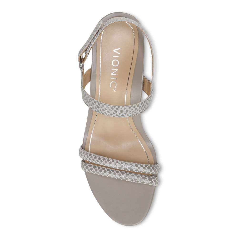 Emmy Wedge Sandal - Aluminium Lizard - Image 4