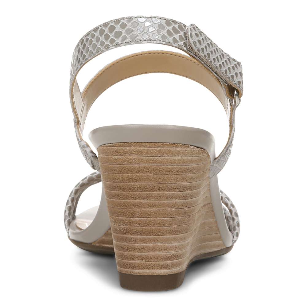Emmy Wedge Sandal - Aluminium Lizard - Image 6