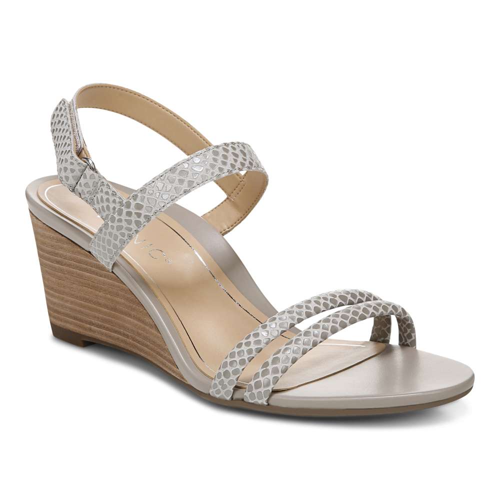 Emmy Wedge Sandal - Aluminium Lizard - Image 8