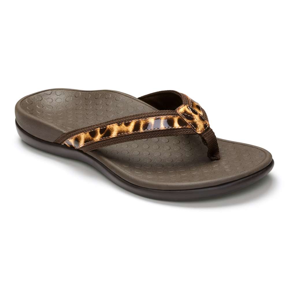 Islander Toe Post Sandal - Brown Leopard - Image 7