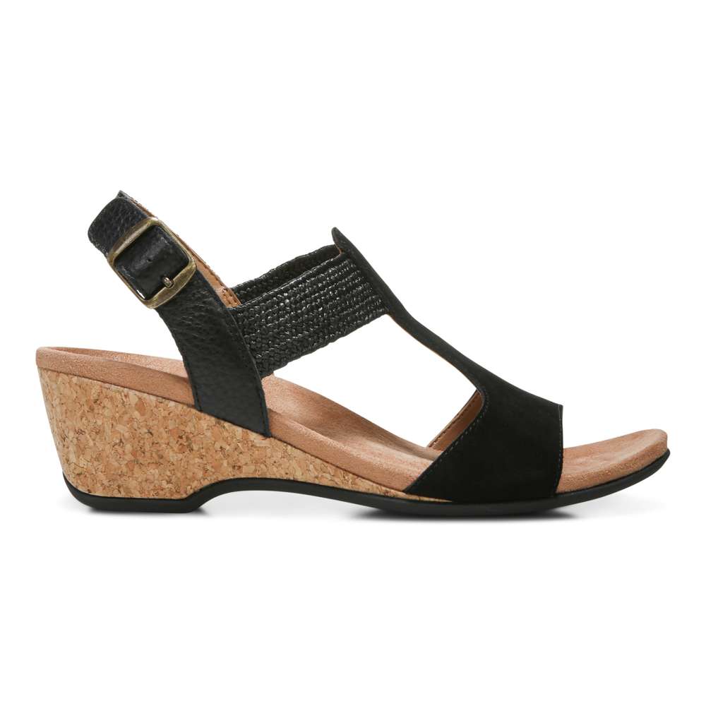 Kaytie Wedge Sandal - Black - Image 2