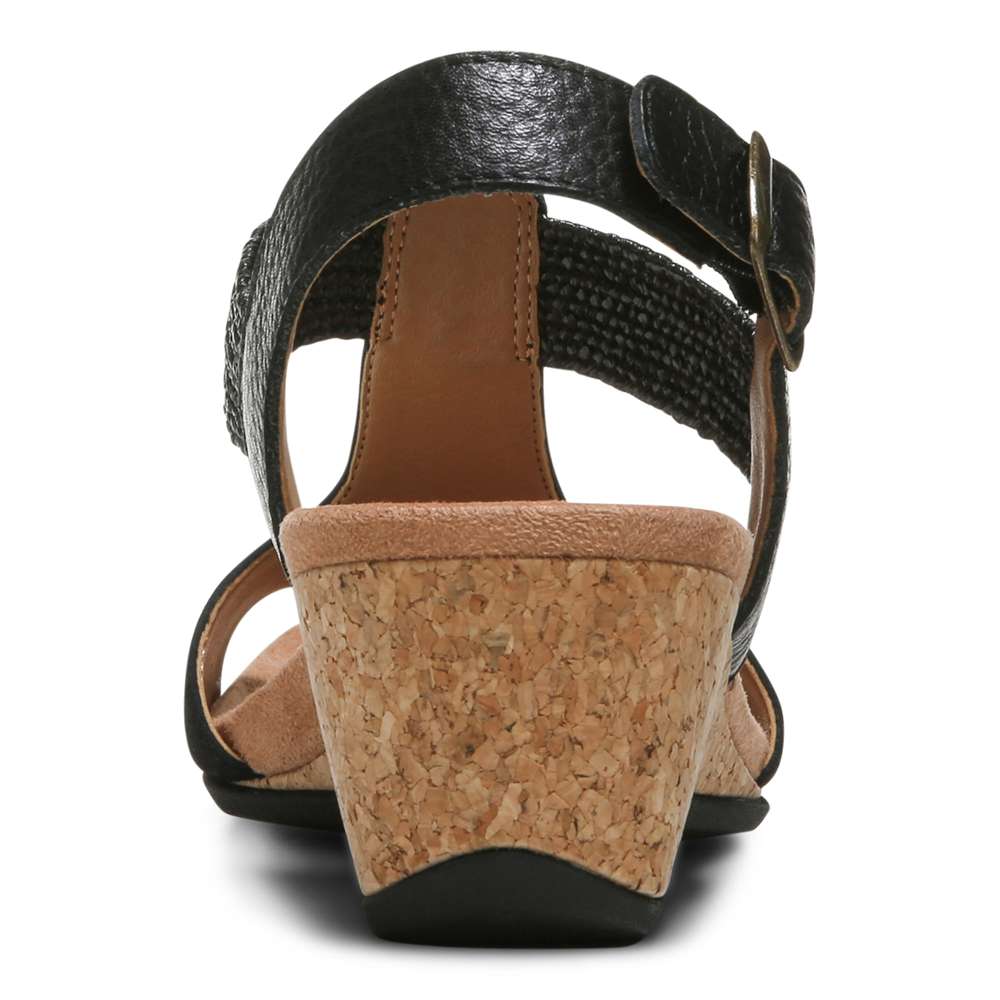 Kaytie Wedge Sandal - Black - Image 7
