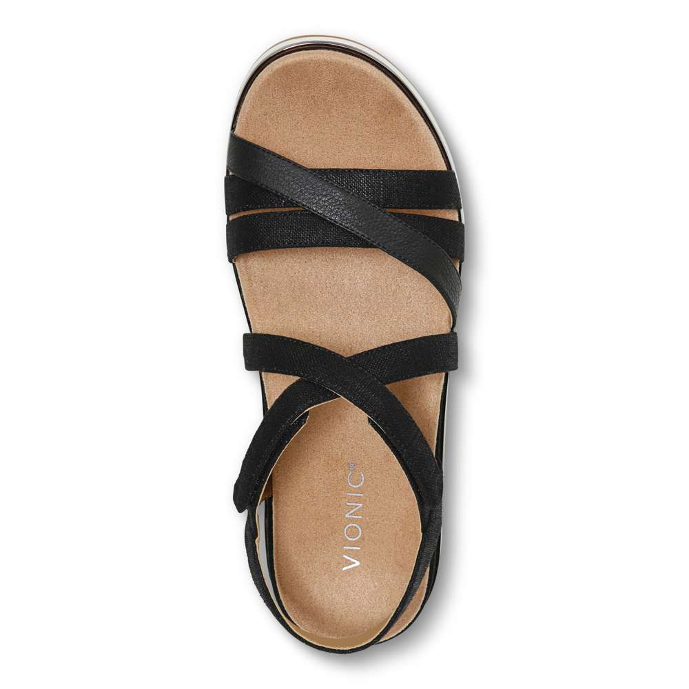 Kellyn Flatform Sandal - Black Linen - Image 4