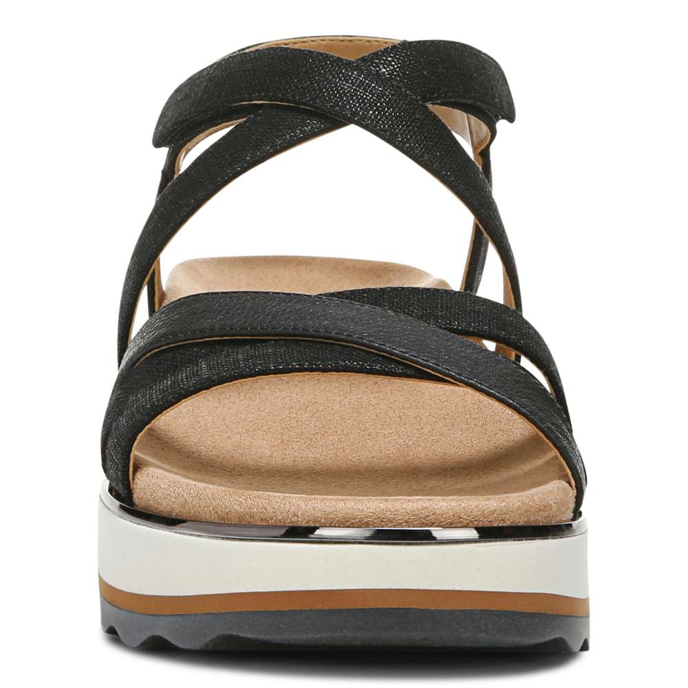 Kellyn Flatform Sandal - Black Linen - Image 5