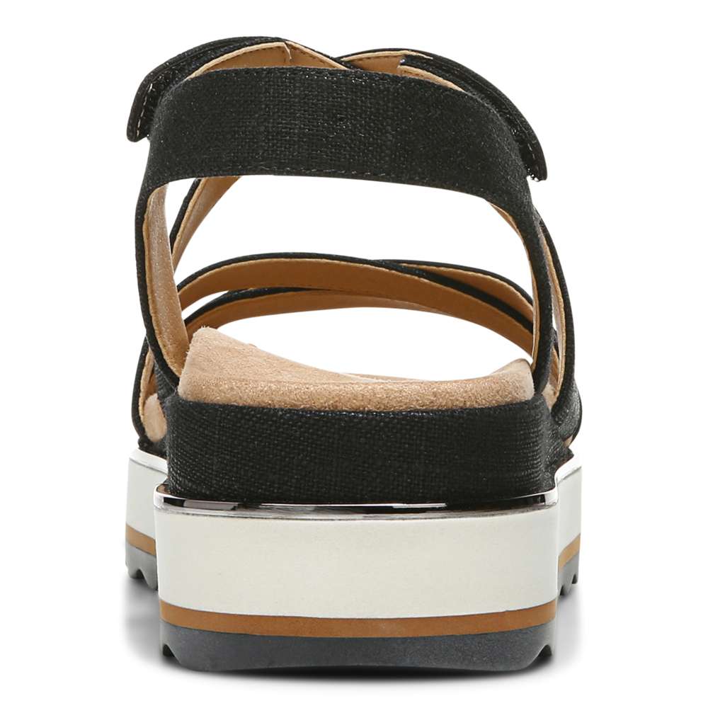 Kellyn Flatform Sandal - Black Linen - Image 8