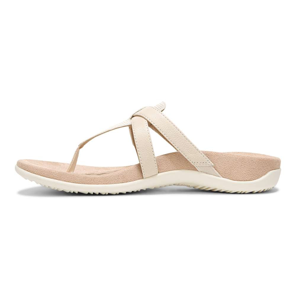 Karley Toe Post Sandal - Cream - Image 3