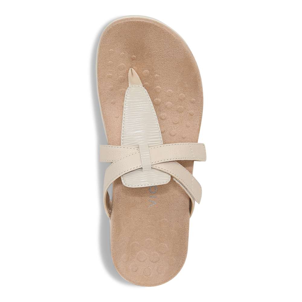 Karley Toe Post Sandal - Cream - Image 4
