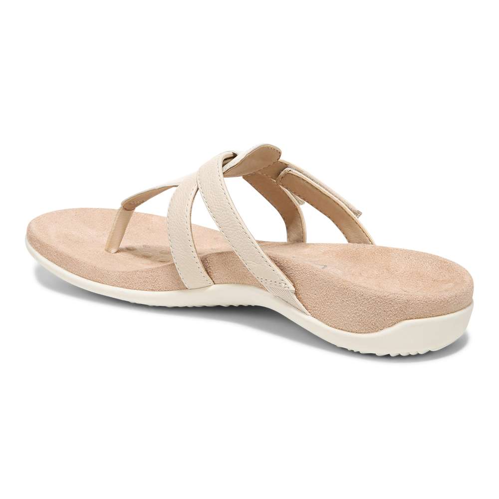 Karley Toe Post Sandal - Cream - Image 6