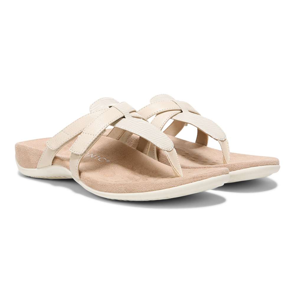 Karley Toe Post Sandal - Cream - Image 7