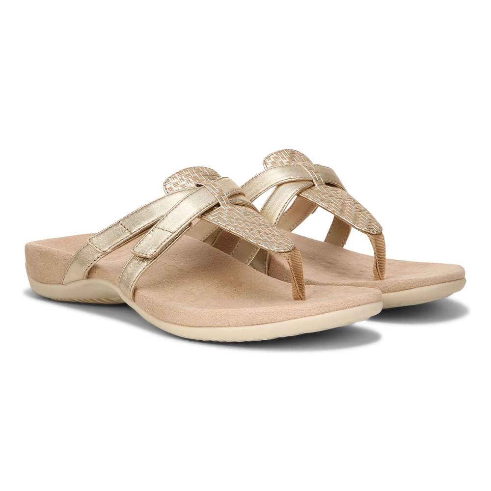 Karley Toe Post Sandal - Gold - Image 7
