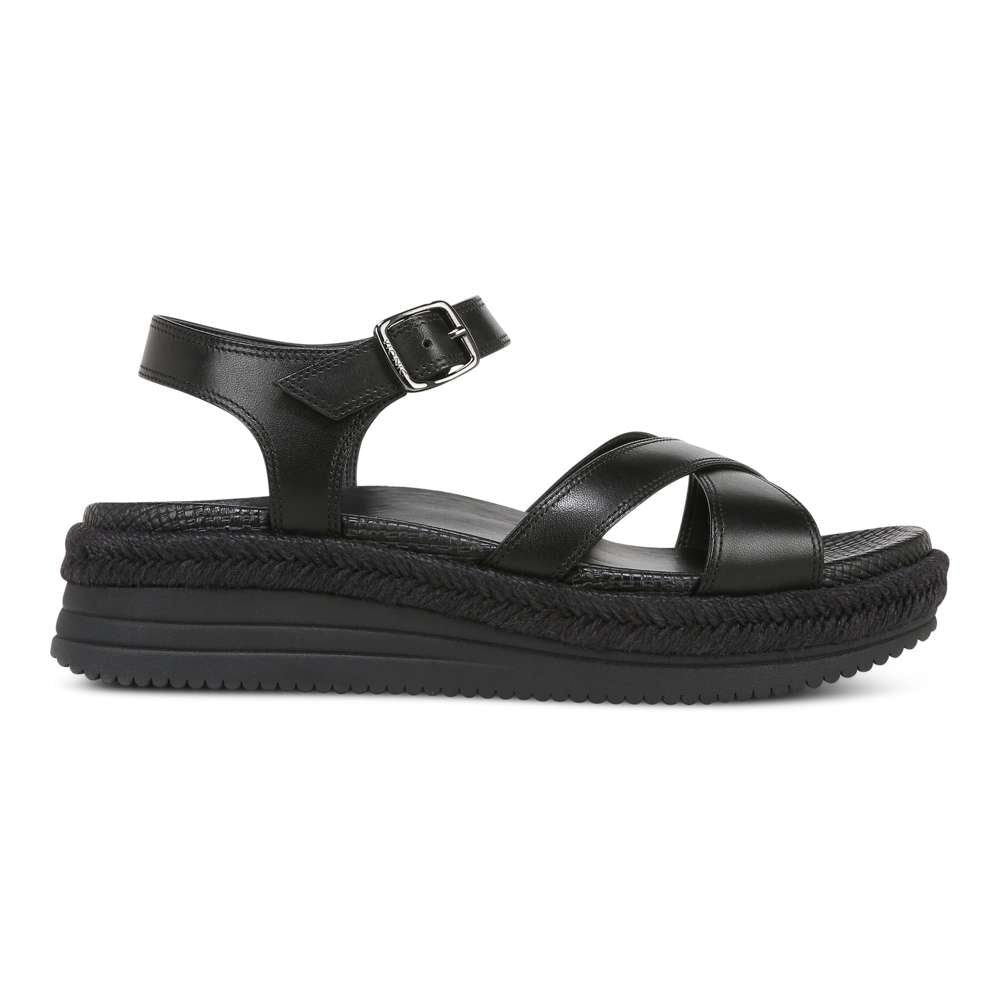 Mar Platform Sandal - Black Leather - Image 2