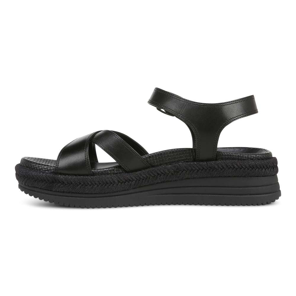 Mar Platform Sandal - Black Leather - Image 3