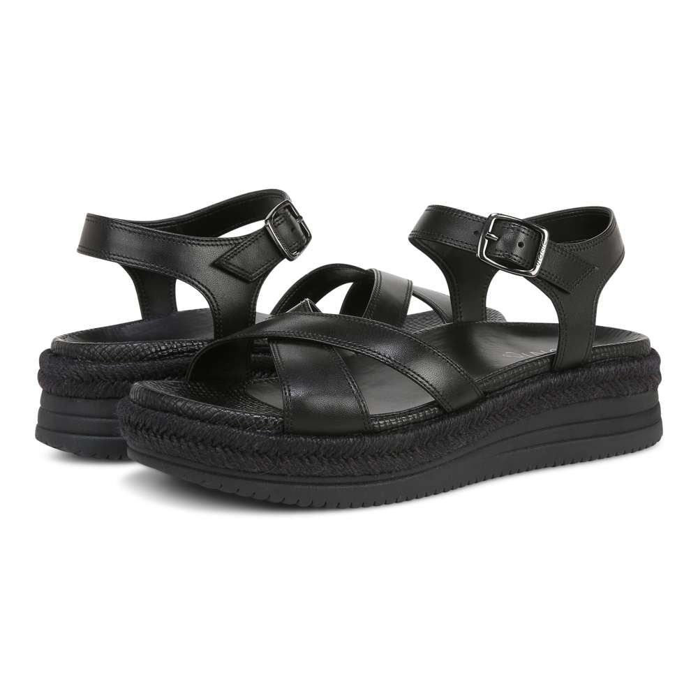Mar Platform Sandal - Black Leather - Image 8