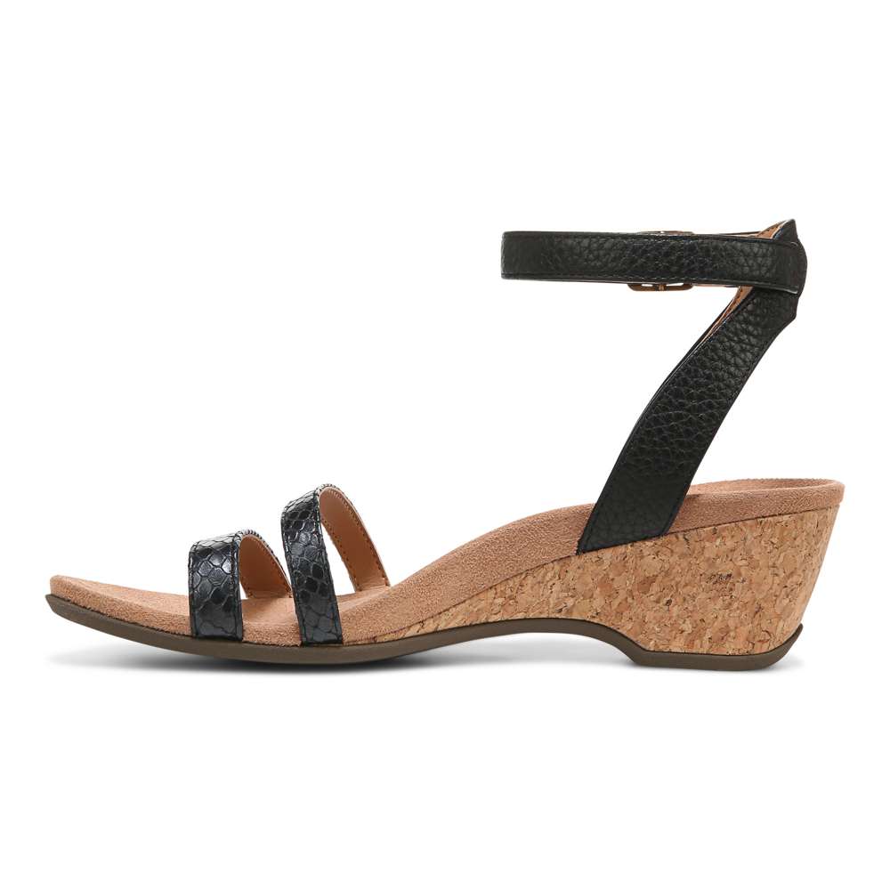Orlanda Wedge Sandal - Black Pearl Snake - Image 3