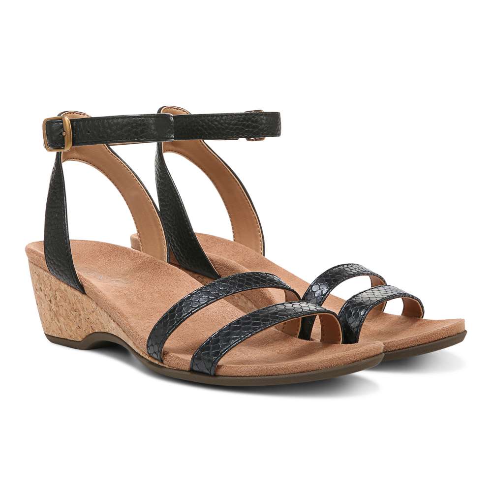 Orlanda Wedge Sandal - Black Pearl Snake - Image 8