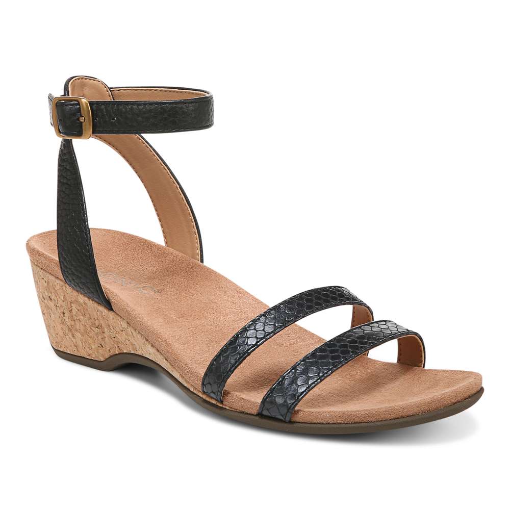 Orlanda Wedge Sandal - Black Pearl Snake - Image 12