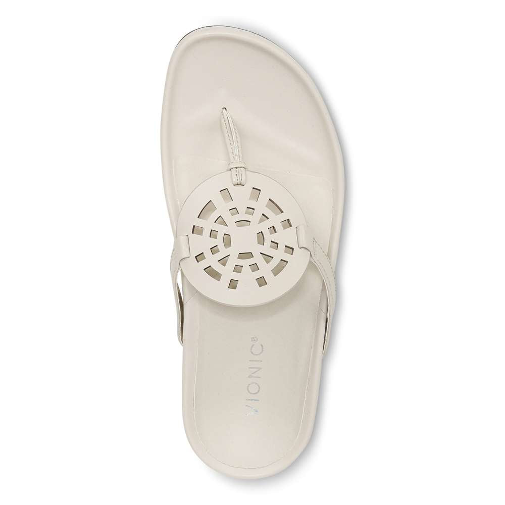Solari Toe Post Sandal - Cream - Image 4