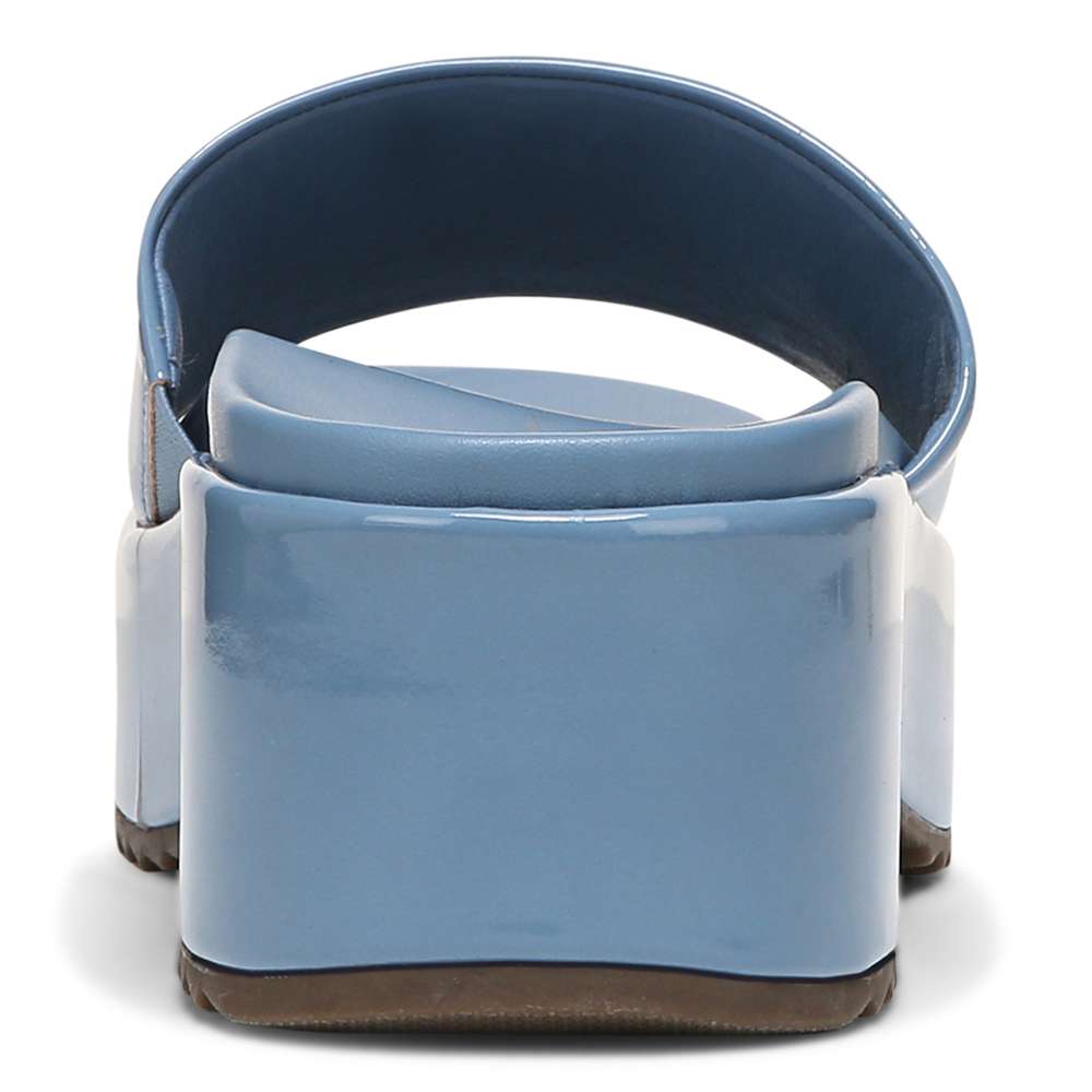 Trista Flatform Slide - Blue Shadow Patent - Image 9